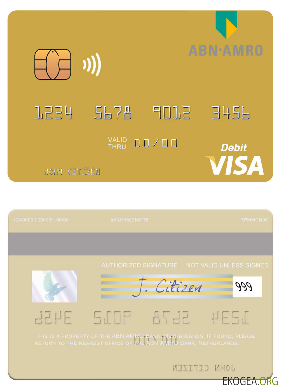 Pays Bas Carte de débit visa ABN AMRO Bank